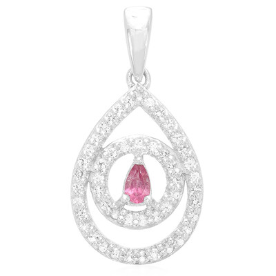 Pink Tourmaline Silver Pendant
