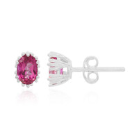 Pink Topaz Silver Earrings