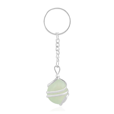 Green Agate Brass Key ring
