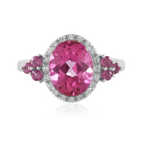 Pink Topaz Silver Ring