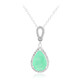 Green Pastel Quartz Silver Necklace
