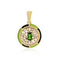 Russian Diopside Silver Pendant