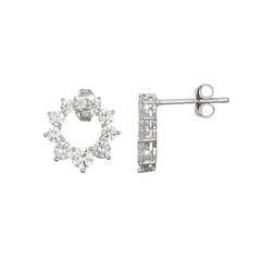 Zircon Silver Earrings (Adela Silber)