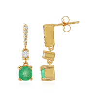 Colombian Emerald Silver Earrings