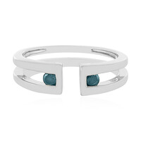 I3 Blue Diamond Silver Ring