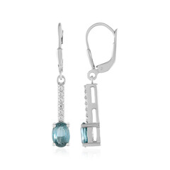 Teal Kyanite Silver Earrings