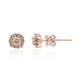 9K SI1 Argyle Rose De France Diamond Gold Earrings (Annette)