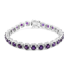 Zambian Amethyst Silver Bracelet