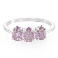 Unheated Ceylon Purple Sapphire Silver Ring