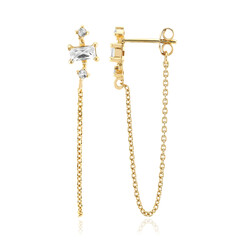 White Topaz Silver Earrings
