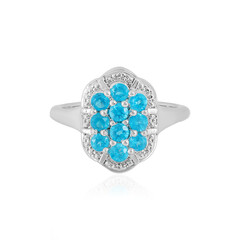 Neon Blue Apatite Silver Ring
