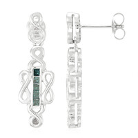 Fancy Diamond Silver Earrings