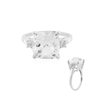 White Quartz Silver Ring