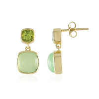 Green Chalcedony Silver Earrings