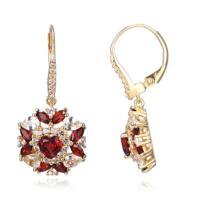 Mozambique Garnet Silver Earrings