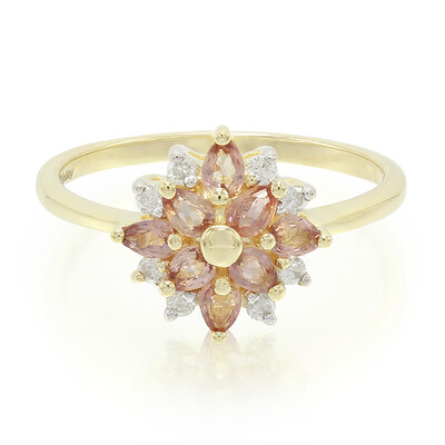10K Unheated Padparadscha Sapphire Gold Ring