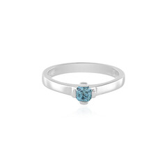 I2 Blue Diamond Silver Ring