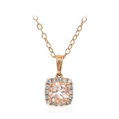 10K AAA Morganite Gold Necklace