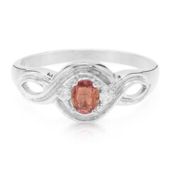 Padparadscha Sapphire Silver Ring