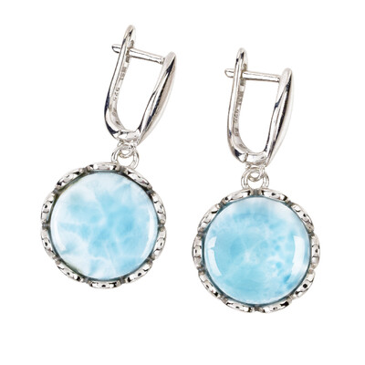 Larimar Silver Earrings