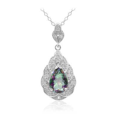 Green Mystic Quartz Silver Necklace