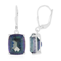 Mystic Blue Quartz Silver Earrings