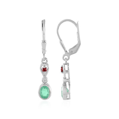 Russian Emerald Silver Earrings