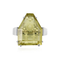 Lemon Quartz Silver Ring
