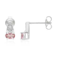 Pink Cuprian Tourmaline Silver Earrings
