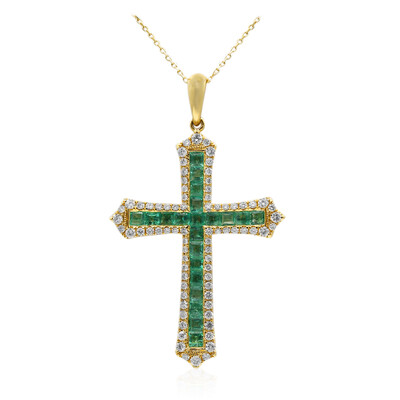 14K AAA Zambian Emerald Gold Necklace (CIRARI)