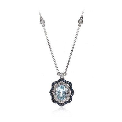 14K AAA Brazilian Aquamarine Gold Necklace (CIRARI)