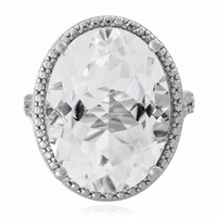 White Quartz Silver Ring