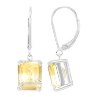 Bi Colour Citrine Silver Earrings
