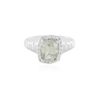 Green Amethyst Silver Ring