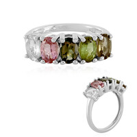 Fancy Tourmaline Silver Ring
