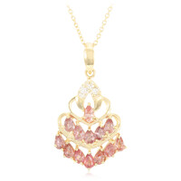 18K Unheated Padparadscha Sapphire Gold Necklace (AMAYANI)