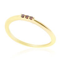 9K I1 Red Cognac Diamond Gold Ring (de Melo)