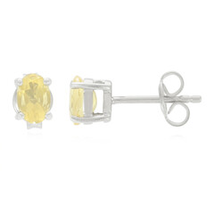 Fire Opal Silver Earrings