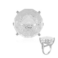 White Quartz Silver Ring