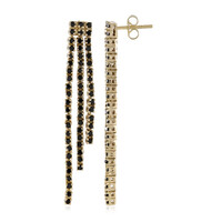 Black Spinel Silver Earrings