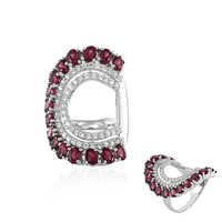 Rhodolite Silver Ring