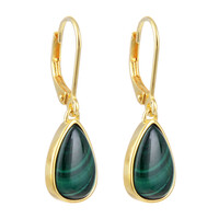 Malachite Silver Earrings