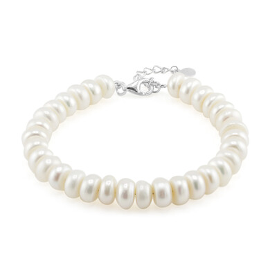 White Freshwater Pearl Silver Bracelet (TPC)