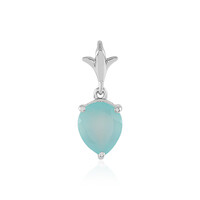 Aqua Chalcedony Silver Pendant