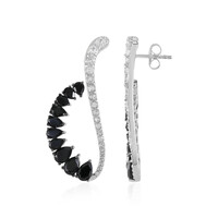 Black Spinel Silver Earrings