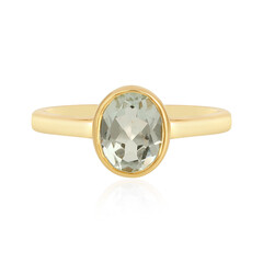 Green Amethyst Silver Ring