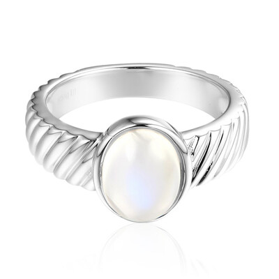 Tanzanian Rainbow Moonstone Silver Ring