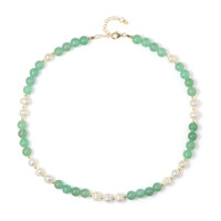 Green Aventurine Silver Necklace (Riya)
