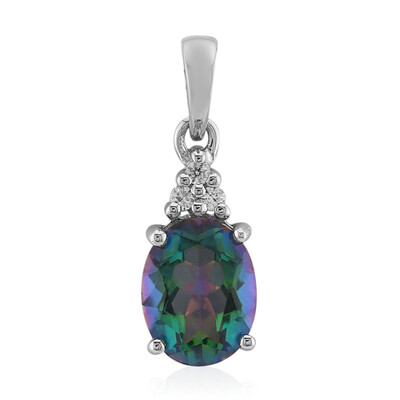 Green Mystic Quartz Silver Pendant