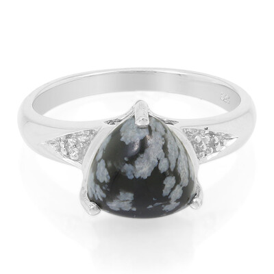Snowflake Obsidian Silver Ring